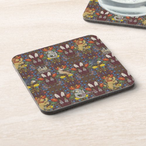 HARRY POTTER  Burgundy Watercolor Icon Pattern Beverage Coaster