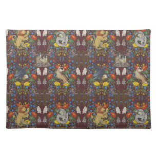 HARRY POTTER™   Burgundy Watercolor Icon Pattern Cloth Placemat