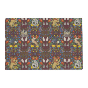 HARRY POTTER™   Burgundy Watercolor Icon Pattern Placemat