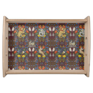 HARRY POTTER™   Burgundy Watercolor Icon Pattern Serving Tray