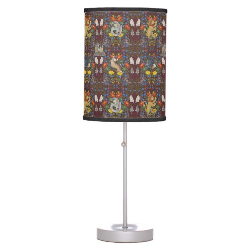 HARRY POTTER  Burgundy Watercolor Icon Pattern Table Lamp