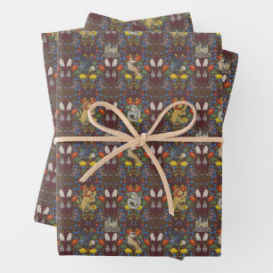 HARRY POTTER™   Burgundy Watercolor Icon Pattern Wrapping Paper Sheets