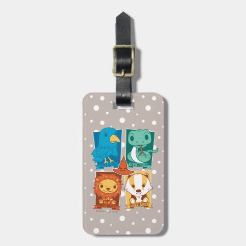 HARRY POTTER  CARTOON HOGWARTS HOUSES LUGGAGE TAG