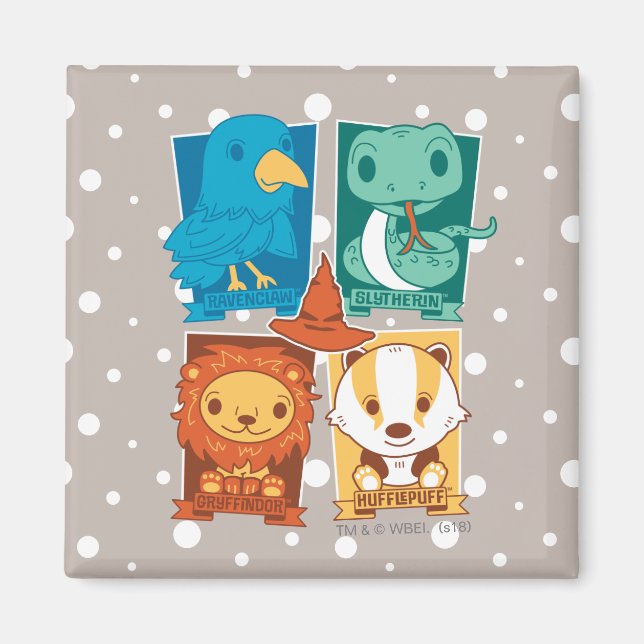 HARRY POTTER™ | CARTOON HOGWARTS™ HOUSES MAGNET (Front)