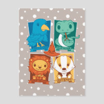 HARRY POTTER™ | CARTOON HOGWARTS™ HOUSES POSTCARD