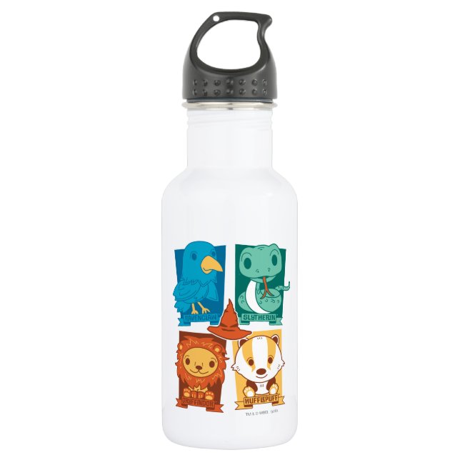 HARRY POTTER™ | CARTOON HOGWARTS™ HOUSES STAINLESS STEEL WATER BOTTLE (Front)
