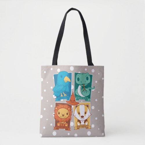 HARRY POTTER  CARTOON HOGWARTS HOUSES TOTE BAG