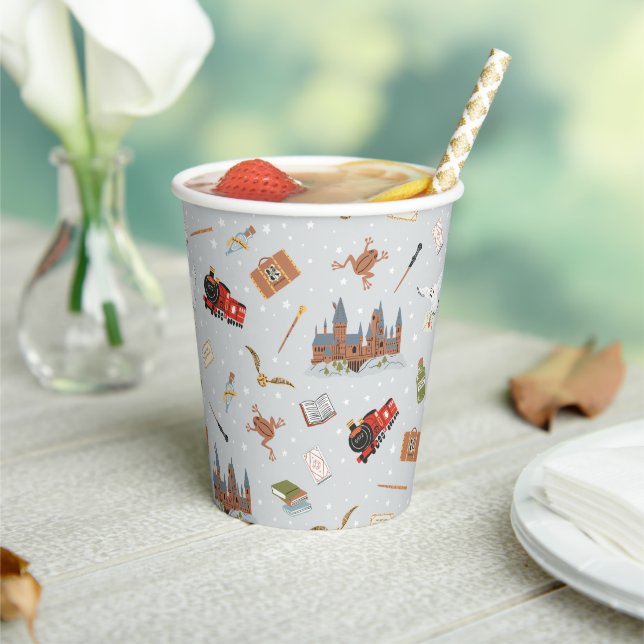 Harry Potter Cartoon Hogwarts Pattern Paper Cups (Insitu)