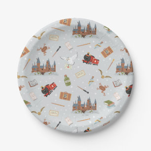 Harry Potter Cartoon Hogwarts Pattern Paper Plates