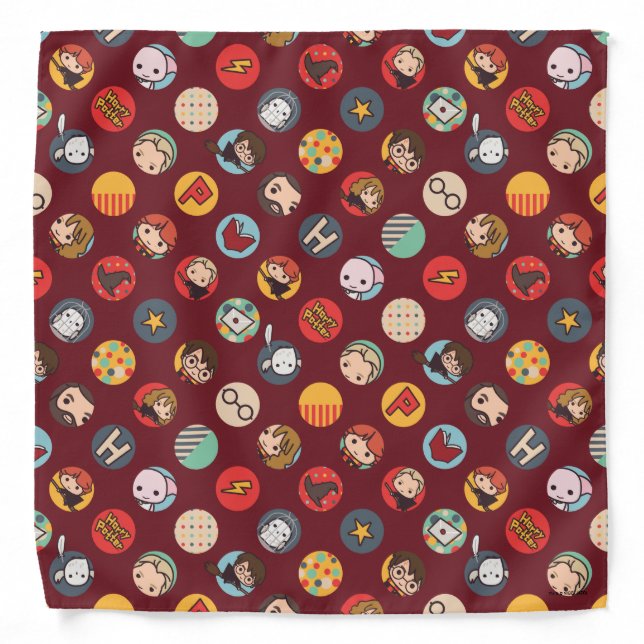 Harry Potter Cartoon Icons Pattern Bandana (Front)