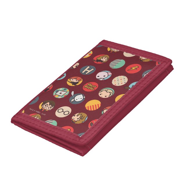 Harry Potter Cartoon Icons Pattern Trifold Wallet (Bottom)