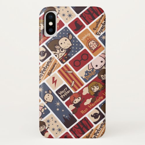 Harry Potter Cartoon Scenes Pattern iPhone XS Case