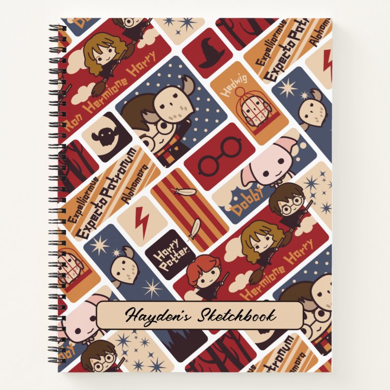 Harry Potter Cartoon Scenes Pattern Drawing Notebook