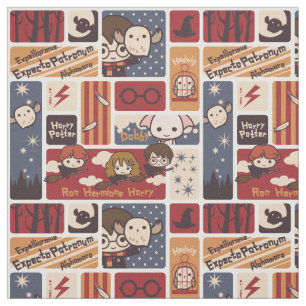 Harry Potter Cartoon Scenes Pattern Fabric