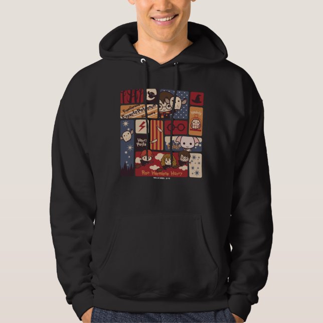 Harry Potter Cartoon Scenes Pattern Hoodie (Front)