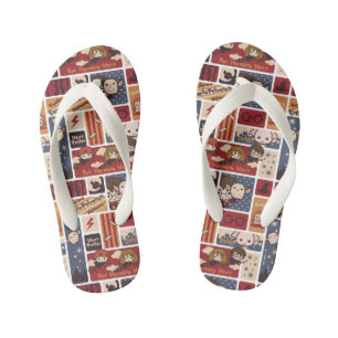 Harry Potter Cartoon Scenes Pattern Kid's Flip Flops
