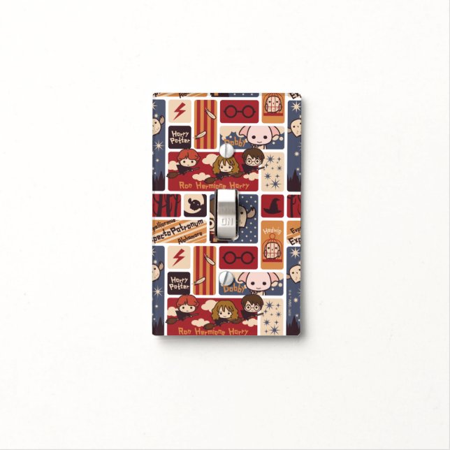 Harry Potter Cartoon Scenes Pattern Light Switch Cover (In Situ)