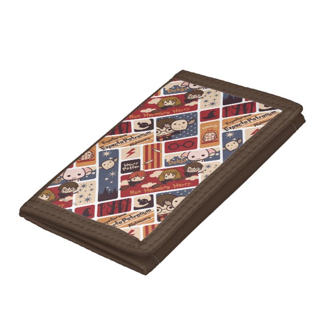 Harry Potter Cartoon Scenes Pattern Tri-fold Wallet (Bottom)