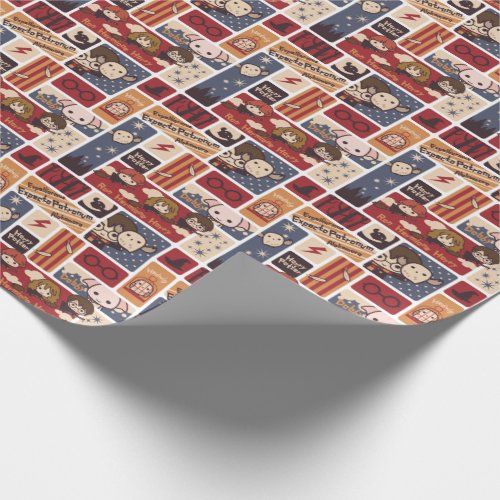 Harry Potter Cartoon Scenes Pattern Wrapping Paper
