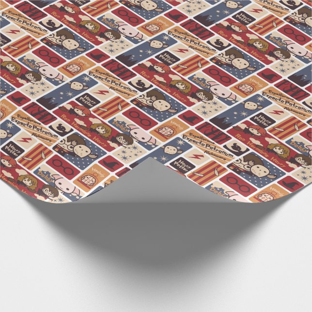Harry Potter Cartoon Scenes Pattern Wrapping Paper (Corner)