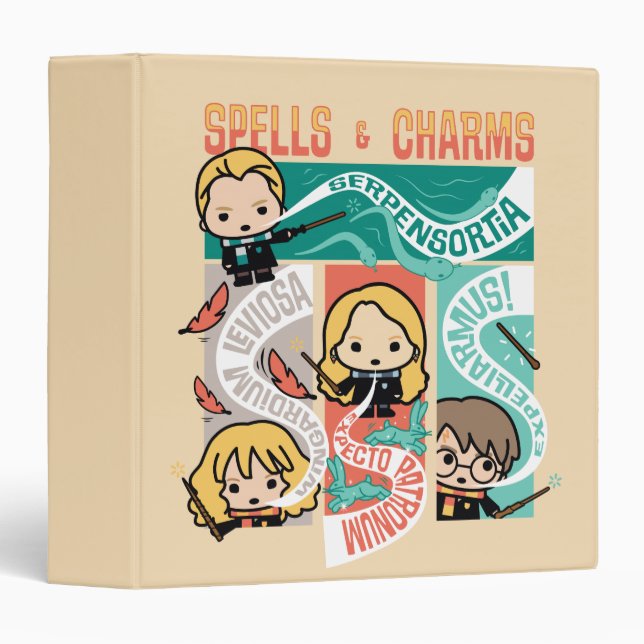 HARRY POTTER™ | CARTOON SPELLS & CHARMS 3 RING BINDER (Front/Spine)