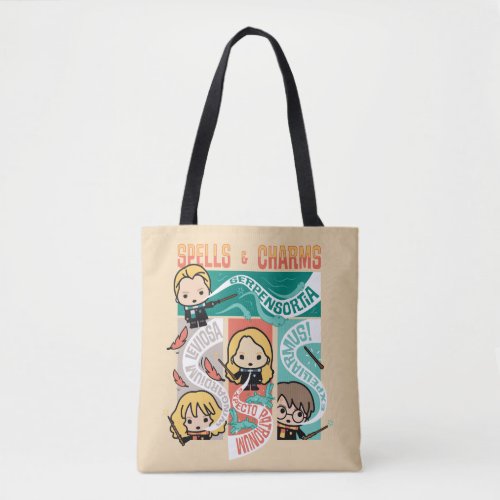 HARRY POTTER  CARTOON SPELLS  CHARMS TOTE BAG