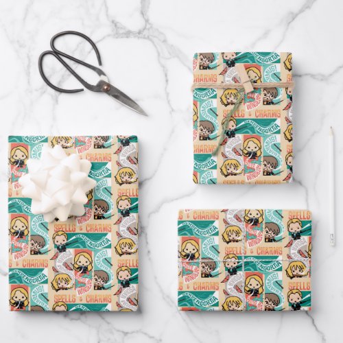HARRY POTTER  CARTOON SPELLS  CHARMS WRAPPING PAPER SHEETS