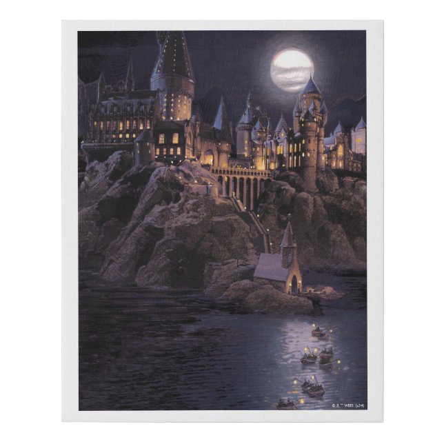 Harry Potter Castle | Great Lake to Hogwarts Faux Canvas Print (Front)