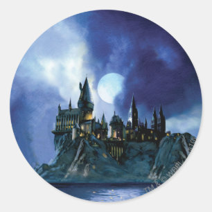 Harry Potter Castle Hogwarts at Night Classic Round Sticker