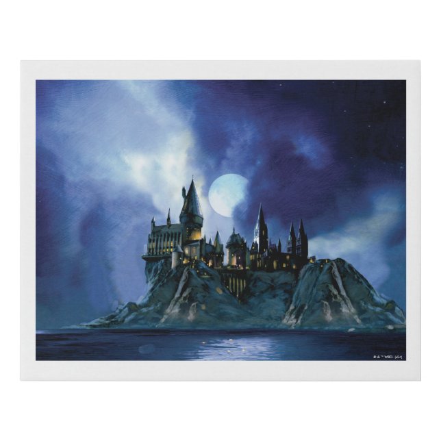 Harry Potter Castle | Hogwarts at Night Faux Canvas Print (Front)