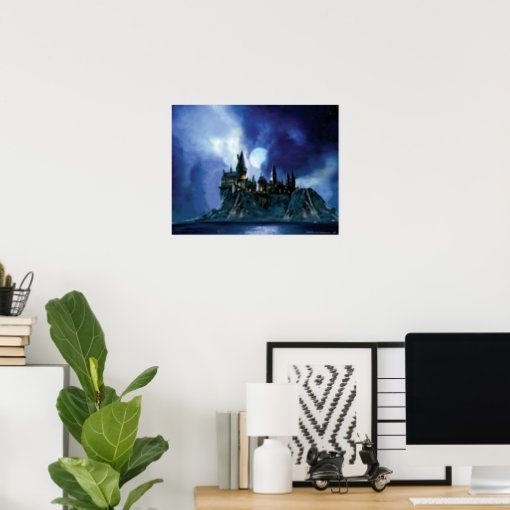 Harry Potter Castle | Hogwarts at Night Poster | Zazzle