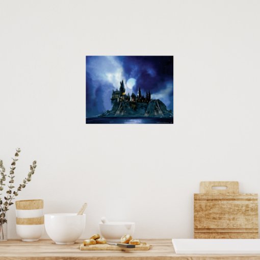 Harry Potter Castle | Hogwarts at Night Poster | Zazzle