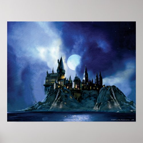 Harry Potter Castle  Hogwarts at Night Poster
