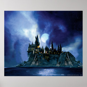 Harry Potter Castle Hogwarts at Night Poster