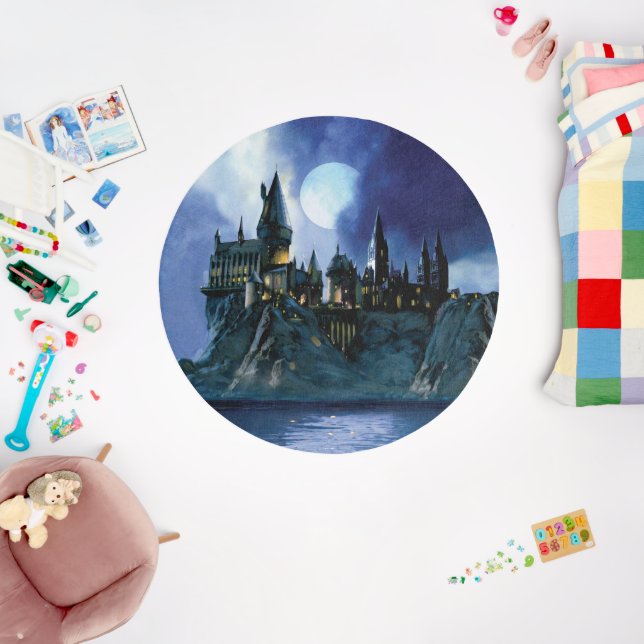 Harry Potter Castle | Hogwarts at Night Rug (Insitu (Babyroom))