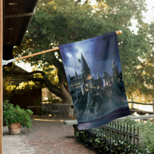 Harry Potter Castle   Moonlit Hogwarts House Flag