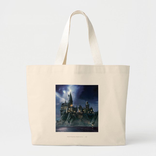 Harry Potter Castle | Moonlit Hogwarts Large Tote Bag (Front)