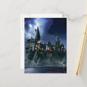 Harry Potter Castle   Moonlit Hogwarts Postcard