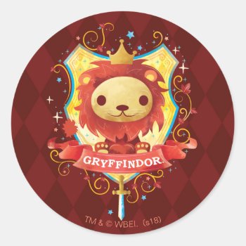 Harry Potter | Charming Gryffindor™ Crest Classic Round Sticker by harrypotter at Zazzle
