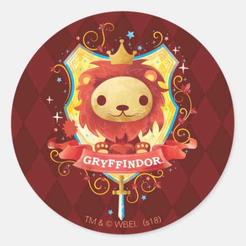 Harry Potter  Charming GRYFFINDOR Crest Classic Round Sticker