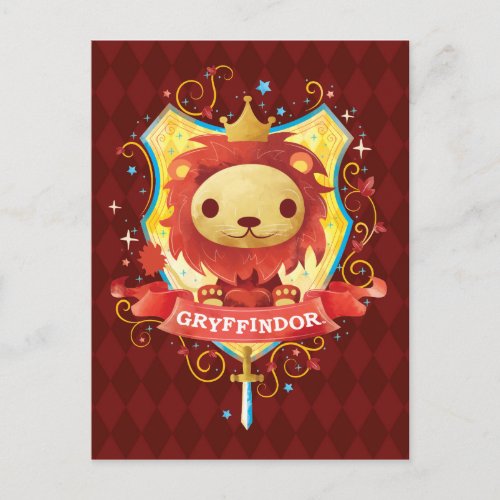 Harry Potter  Charming GRYFFINDOR Crest Postcard