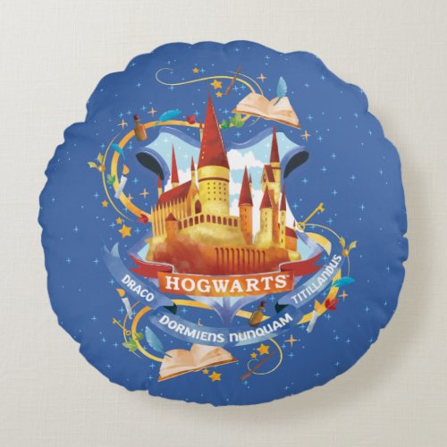 Harry Potter  Charming HOGWARTS Castle Round Pillow