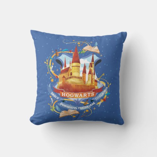 Harry Potter  Charming HOGWARTS Castle Throw Pillow