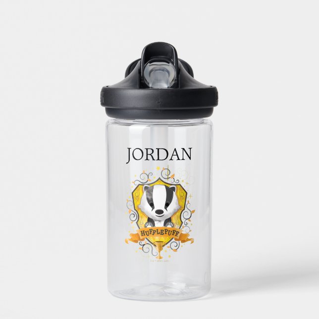 Harry Potter | Charming HUFFLEPUFF | Add Your Name Water Bottle (Front)