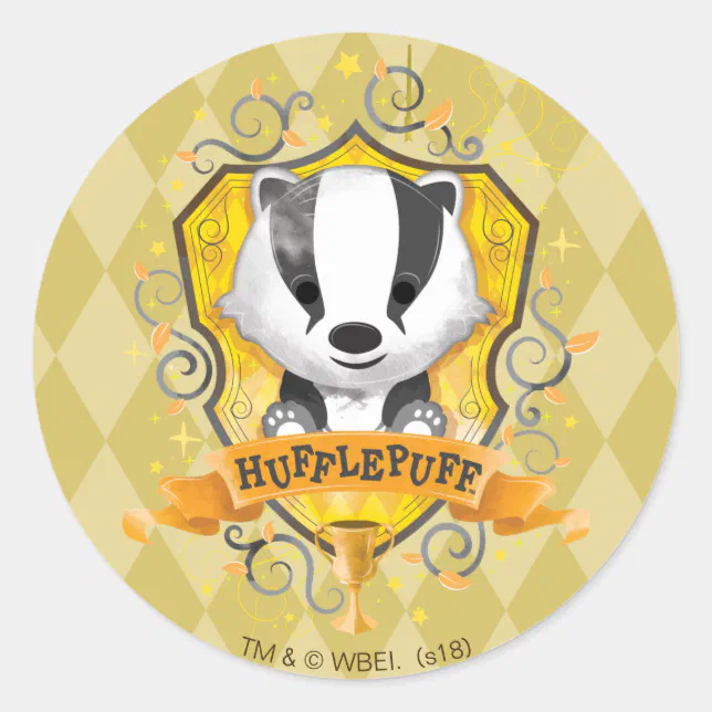 Harry Potter | Charming HUFFLEPUFF™ Crest Classic Round Sticker | Zazzle