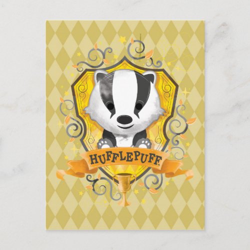 Harry Potter  Charming HUFFLEPUFF Crest Postcard