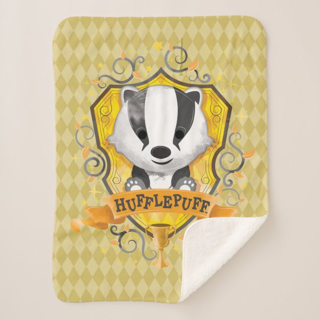 Harry Potter | Charming HUFFLEPUFF™ Crest Sherpa Blanket (Front)