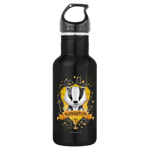 Harry Potter  Charming HUFFLEPUFF Crest Stainless Steel Water Bottle