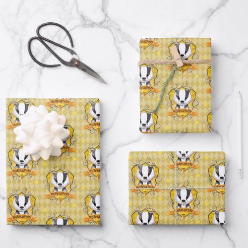 Harry Potter  Charming HUFFLEPUFF Crest Wrapping Paper Sheets
