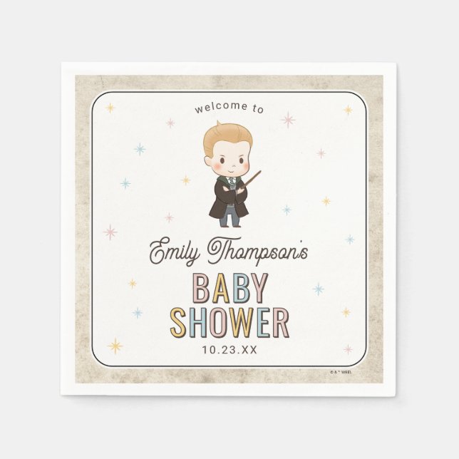 Harry Potter Chibi Draco Malfoy Wizard Baby Shower Napkins (Front)